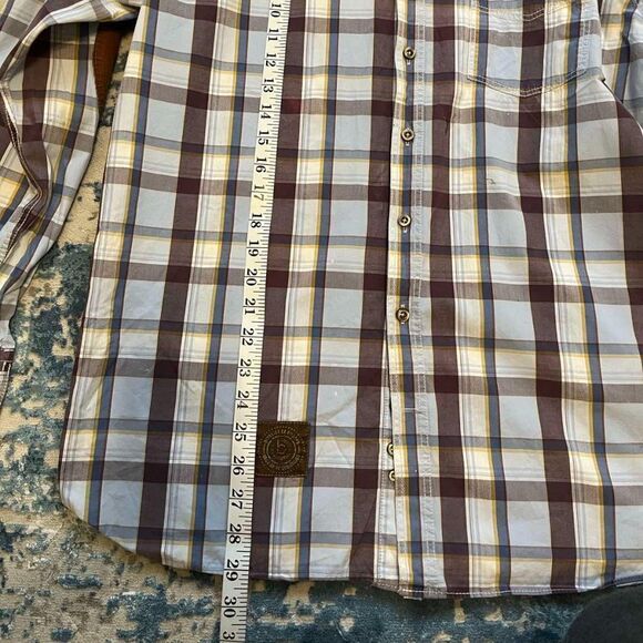 Bugatti Horst Marx Men's Long Sleeve Shirt in Brown/ Blue Checkered size XL - Picture 10 of 14